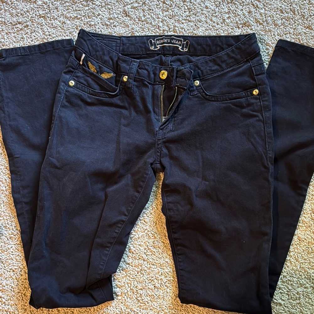 Robin's Jean Black Denim with Gold Embellishments